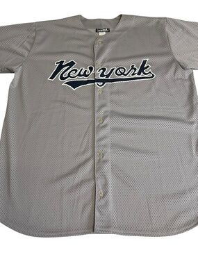 Vintage RUBA New York Baseball Jersey Gray Mesh Made USA Men’s Large